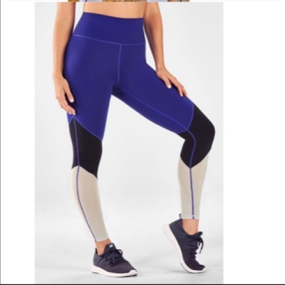 Fabletics powerhold high waisted color block leggings - Picture 1 of 5